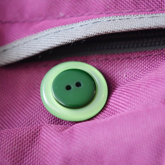 Handmade Green Upcycled Button Pin - Picture 3 of 5